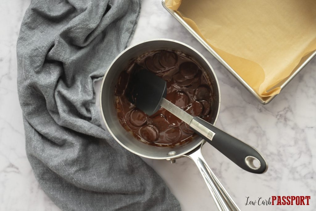 cocoa wafers melting with coconut oil