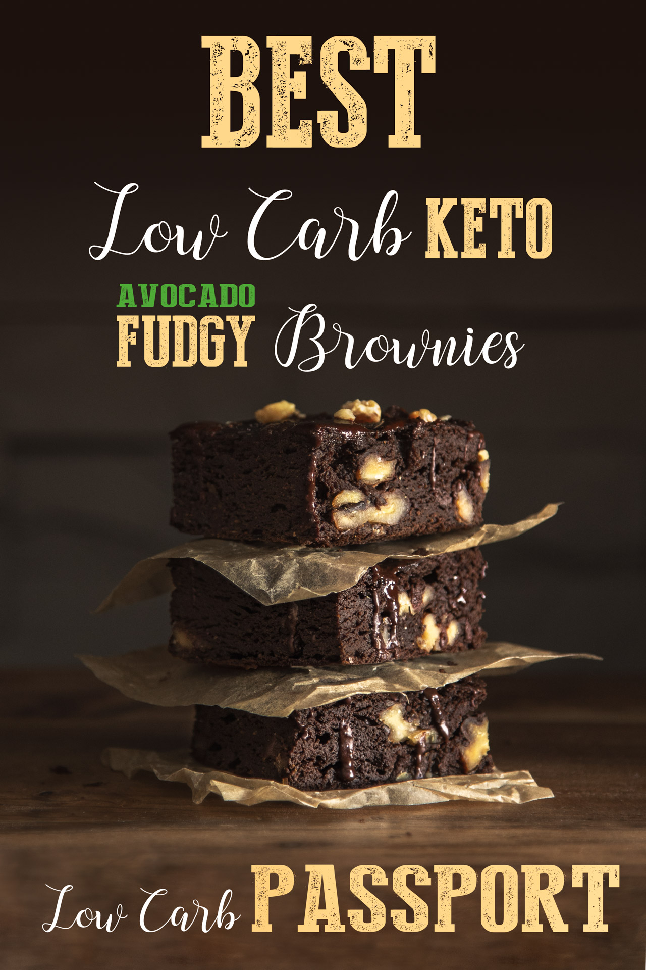 Stack of low carb keto brownies