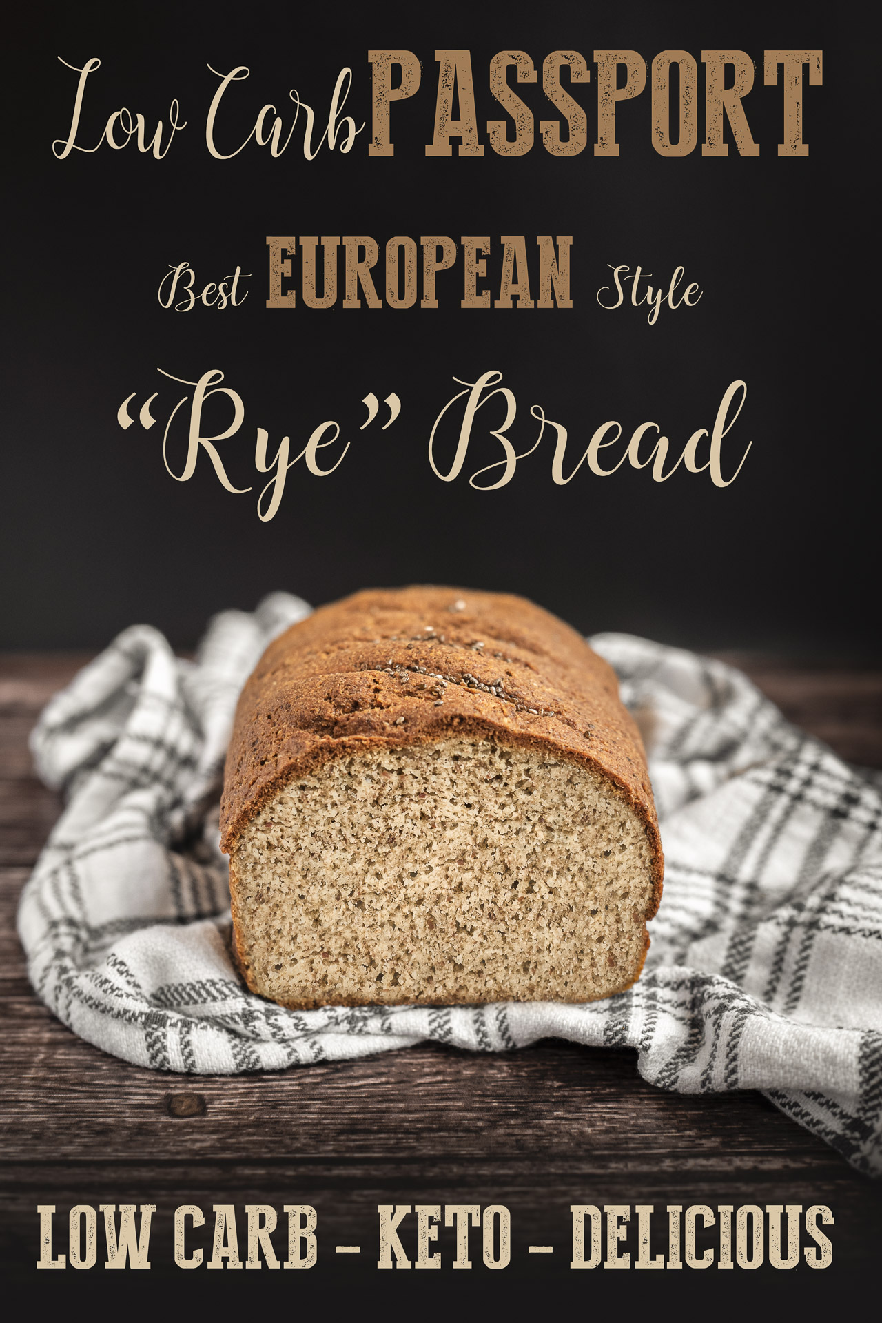 low-carb keto bread european style rye on a tea towel recipe