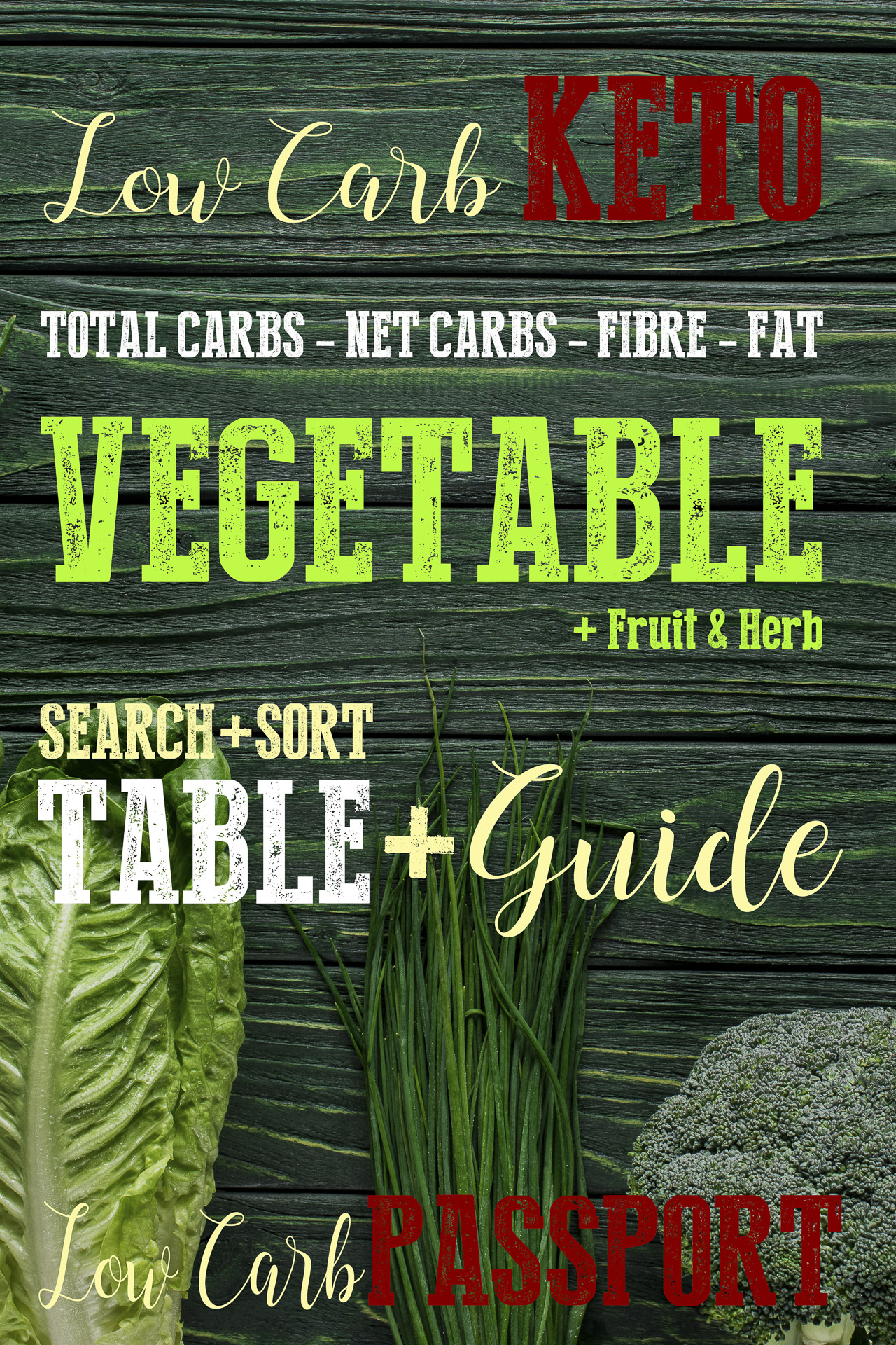 Low-Carb Keto Vegetable Guide and Table. Search by carbs, net carbs, fat or fibre